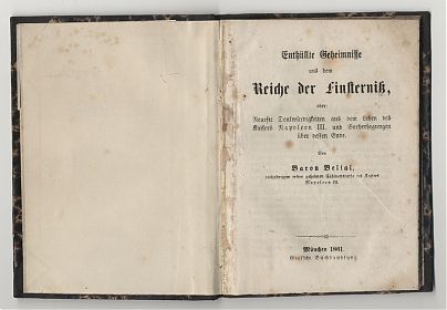 Baron Belial: Enthüllte Geheimnisse aus dem Reiche der Finsterniß, 1861 - Antiquariat Steutzger, Buchankauf in München & bayernweit