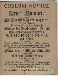 Patritius Achinger : Coelum Novum. Ein neuer Himmel, 1705 -  Antiquariat Joseph Steutzger / Buch am Buchrain
