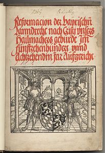 Wilhelm IV.: Bayer. Landrecht, München, Andreas Schobser, 1535 - Antiquariat Steutzger, Wasserburg am Inn