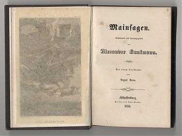 Alexander Kaufmann: Mainsagen. - Aschaffenburg, Carl Krebs, 1853 - Antiquariat Joseph Steutzger / Buch am Buchrain & Wasserburg am Inn