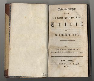 Johann Schulze: Erläuterungen über des Herrn Professor Kant Critik der reinen Vernunft. - Königsberg, Dengel, 1784 - Chiemgau-Antiquariat Steutzger 