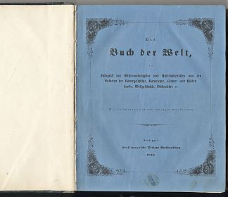 "Das Buch der Welt", 1846. - Antiquariat Steutzger