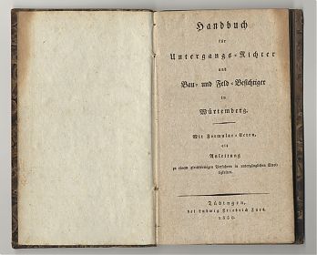 [Anonymus] : Handbuch für Untergangs-Richter/Feld-Besichtiger - Tübingen, Fues, 1830 / Antiquariat Steutzger