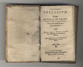 Johann Geilfus: Opusculum Politicum. - Tübingen, Brunn, 1628 / Antiquariat Steutzger