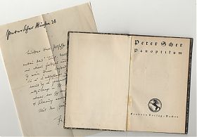 Peter Scher: Panoptikum, Einhorn-Verlag, Dachau, 1922 (mit Autograph)