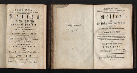 Johann Otters Reisen in die Türkey und nach Persien, 2 Bände. - Nürnberg & Halle, 1781 & 1789. - Joseph Steutzger / Antiquariat / Buch am Buchrain & Wasserburg am Inn