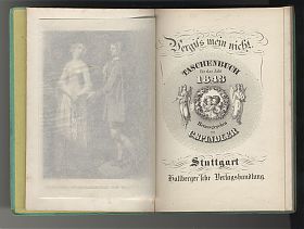 Carl Spindler : Vergiß mein nicht. - Taschenbuch für das 1843. - Stuttgart, Hallberger, 1842/1843 - Antiquariat Joseph Steutzger / Wasserburg am Inn & Buch am Buchrain